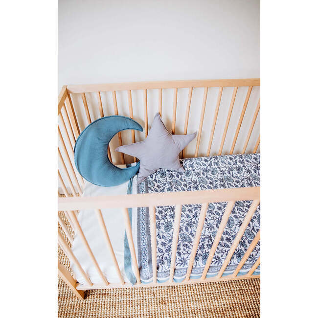 Handmade Decorative Nursery Moon Cushion/Pillow, Teal - Pillows - 2