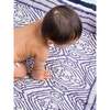 Block-Printed Cotton Crib Quilt, Southside Blue - Quilts - 2 - thumbnail