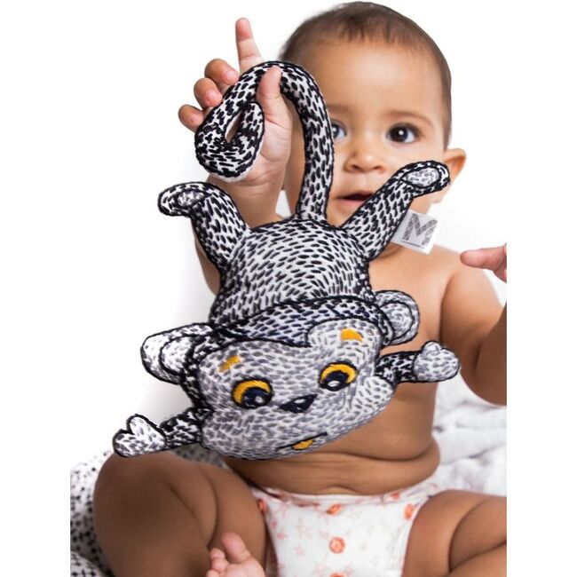 Handmade Kantha Stitched Bedtime Buddy, Mani the Monkey - Plush - 6