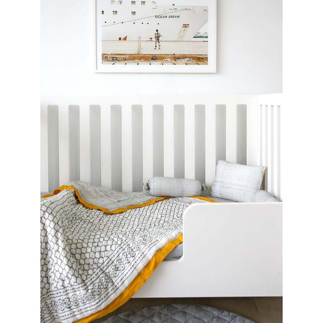 Block-Printed Cotton Crib Quilt, Erawan