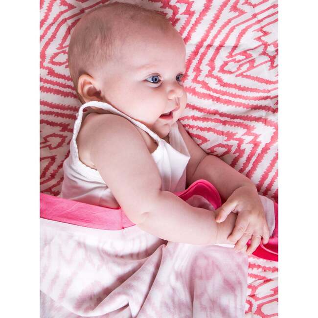 Block-Printed Cotton Dohar, Southside Pink - Blankets - 2