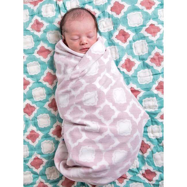 Block-Printed Cotton Crib Quilt, Miami