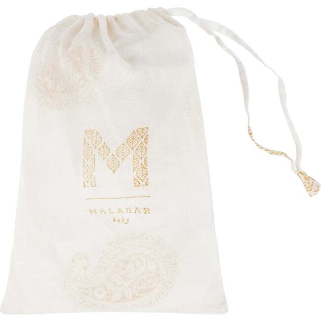 Block-Printed Cotton Fitted Crib Sheet, Mustard Paisley - Crib Sheets - 3