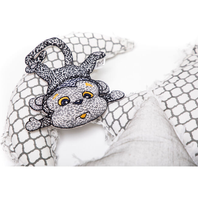 Handmade Kantha Stitched Bedtime Buddy, Mani the Monkey - Plush - 8