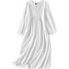 Brush-Stroked Women's Bohemian Dress, White - Dresses - 1 - thumbnail