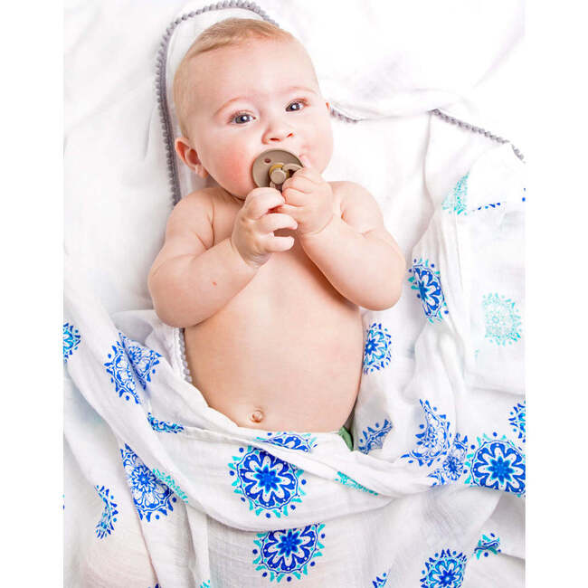 Organic Cotton Muslin Swaddle, Mandala - Swaddles - 4