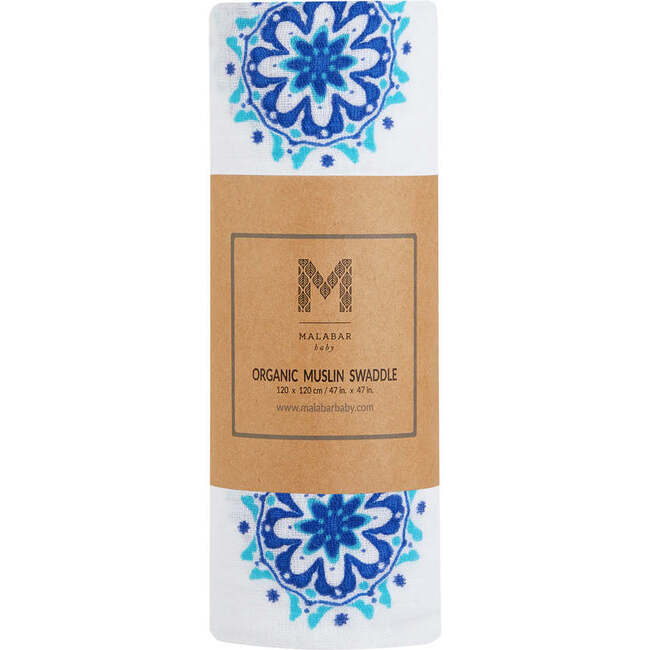 Organic Cotton Muslin Swaddle, Mandala - Swaddles - 5
