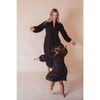 Brush-Stroked Bohemian Dress, Black - Dresses - 4