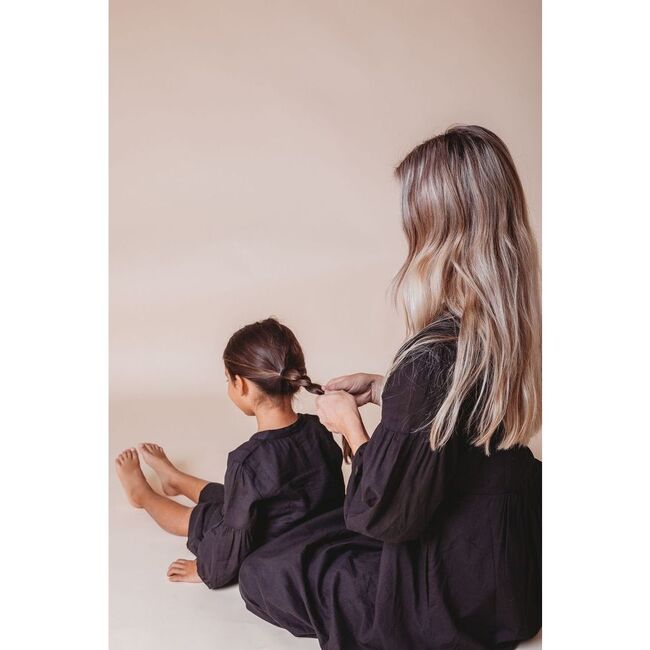 Brush-Stroked Bohemian Dress, Black - Dresses - 7