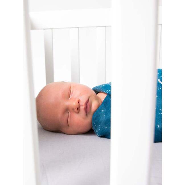 Certified Organic Knit Cotton Crib Sheets, Erawan Grey