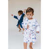 Certified Organic Muslin Reversible Bath Robe, Under The Sea - Bathrobes - 3 - thumbnail