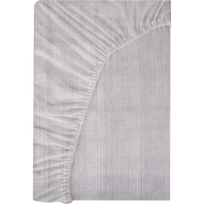 Brush-Stroked Cotton Fitted Crib Sheet, Grey Brush Stroke