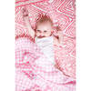 Organic Cotton Muslin Swaddle, Pink Rainbow - Swaddles - 4 - thumbnail