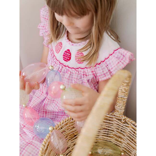 Pink Easter Egg Smocked Dress