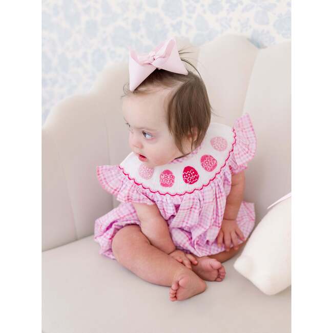 Pink Easter Egg Smocked Bubble - Rompers - 3