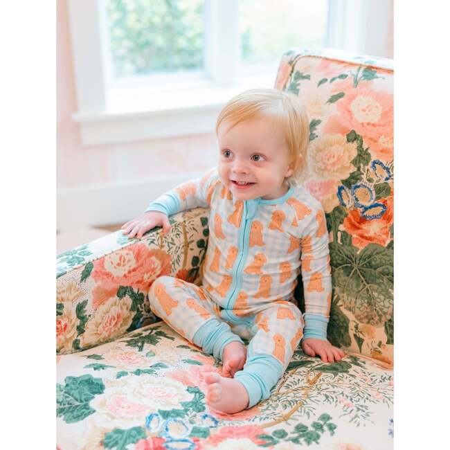 Blue Goldendoodle Bamboo Zipper Romper