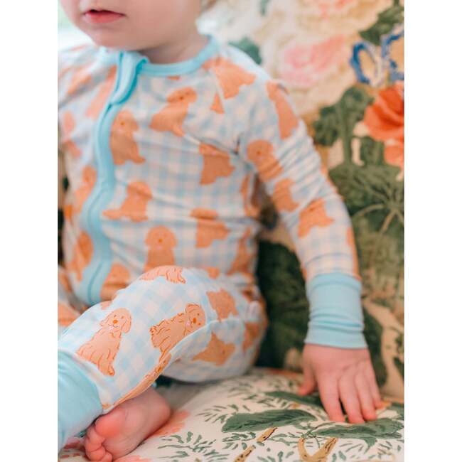 Blue Goldendoodle Bamboo Zipper Romper