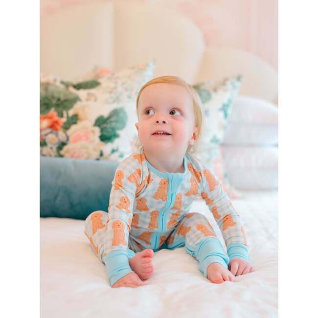 Blue Goldendoodle Bamboo Zipper Romper - Rompers - 3