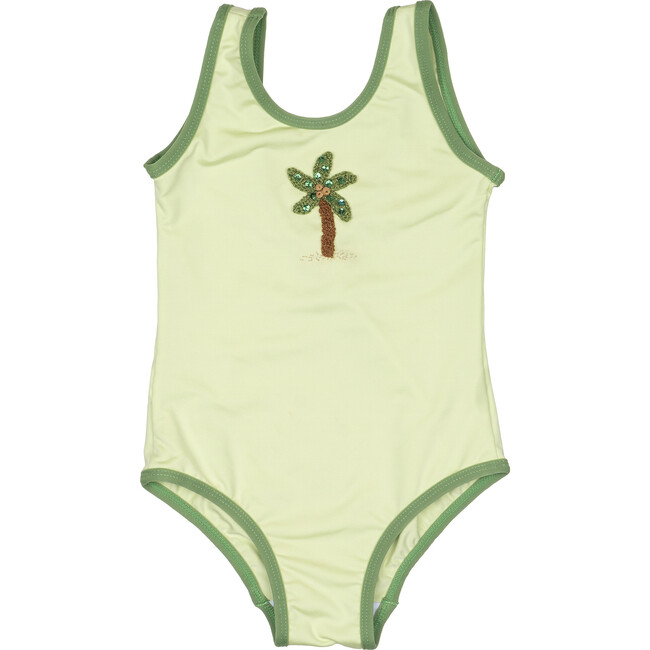 Palm Swimsuit, Pale Green