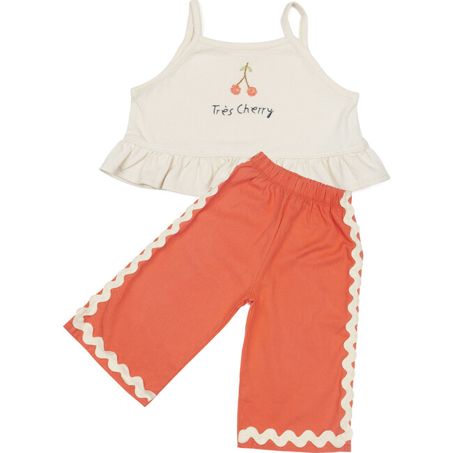 Wide-leg Pant Set, Tres Cherry