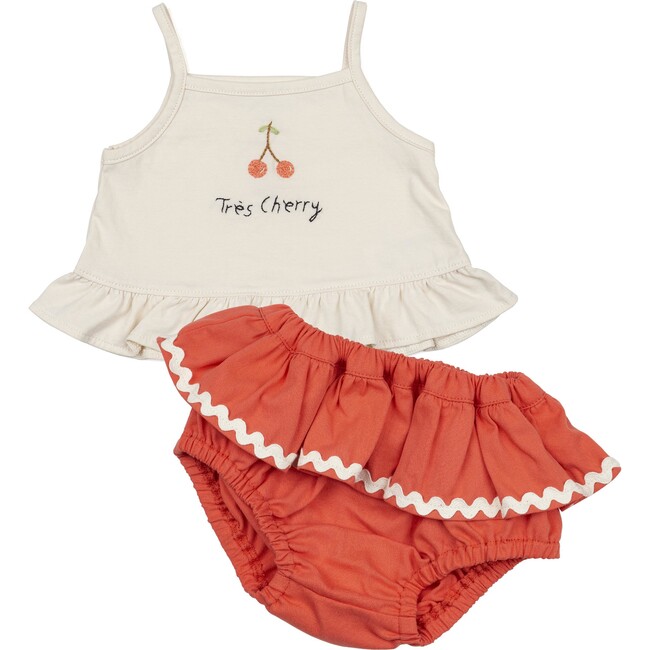 Ruffle Bloomer Set, Tres Cherry