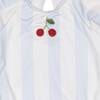L/S Cherry Swimsuit, Blue Stripe - One Pieces - 2