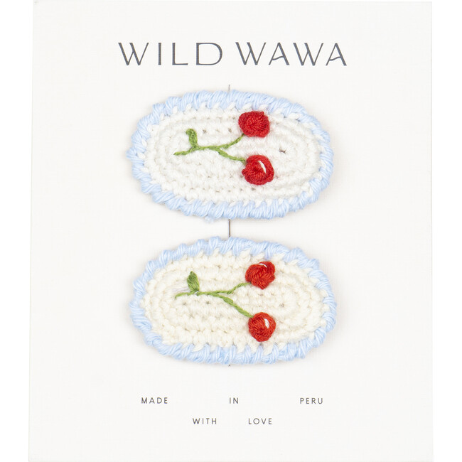 Crochet Clip Set, Cherry Stripe