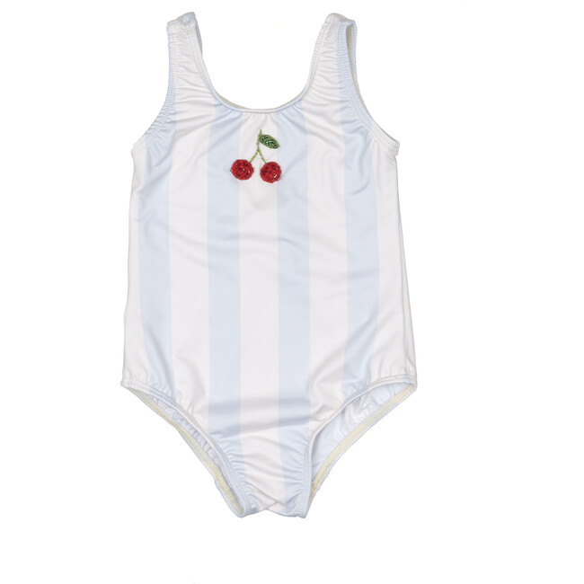 Cherry Swimsuit, Blue Stripe