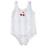 Cherry Swimsuit, Blue Stripe - One Pieces - 1 - thumbnail