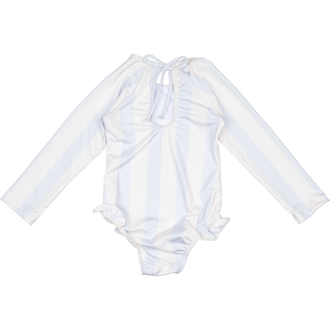 L/S Cherry Swimsuit, Blue Stripe - One Pieces - 3