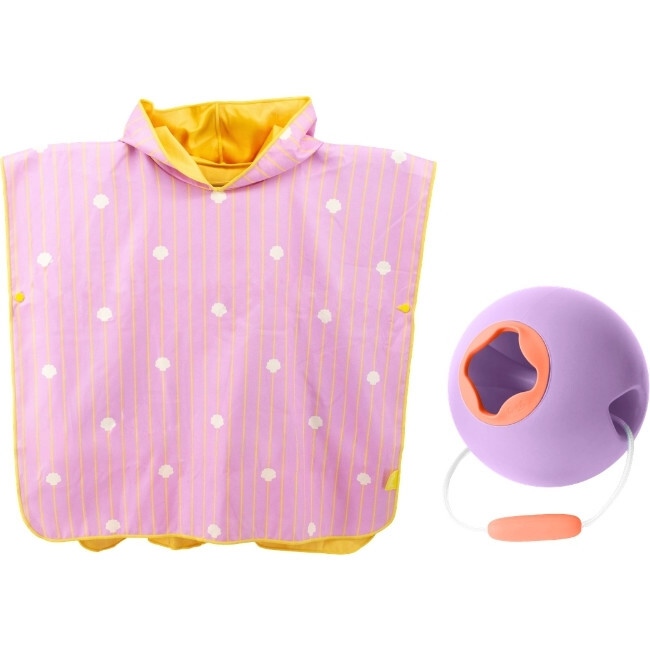 Quut Beach Poncho, Banana Pink + Mini Ballo, Lavender