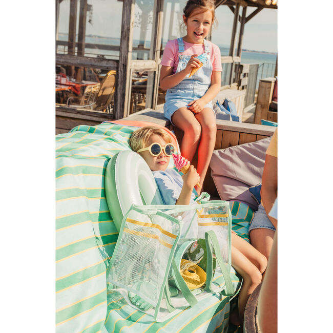 Quut Beach Bag, Toys + Safari Play Towel Set, Garden Green