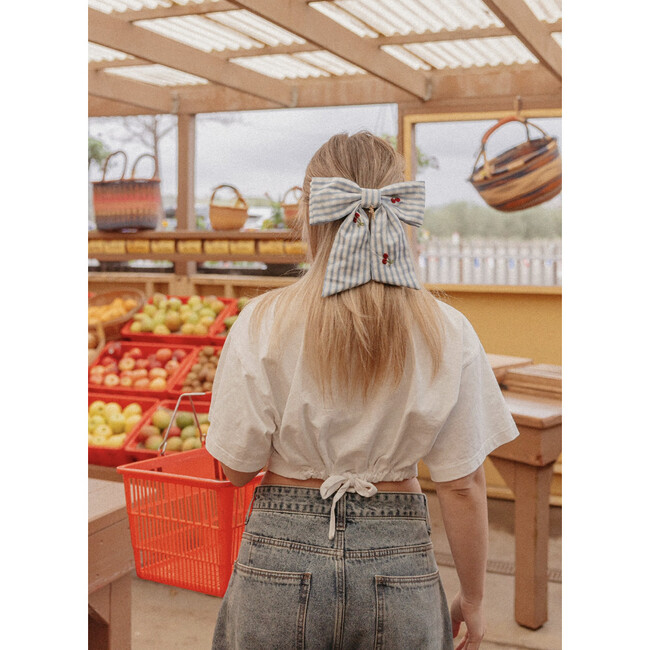 Kaxi Cherry Blue Gingham Midi Blue