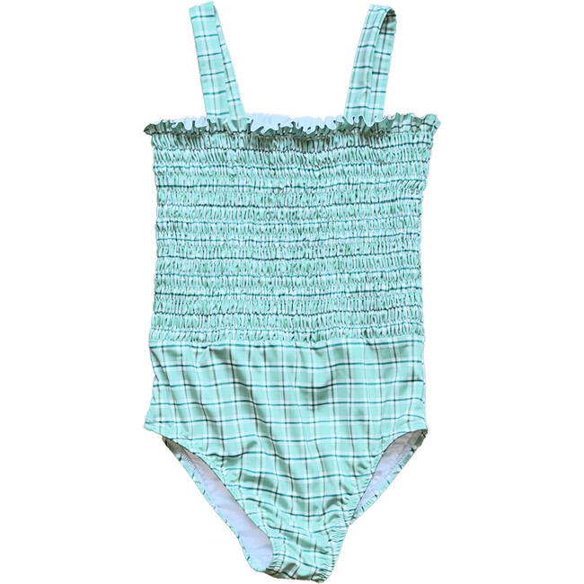 Tessa Smocked One Piece in Apple Check