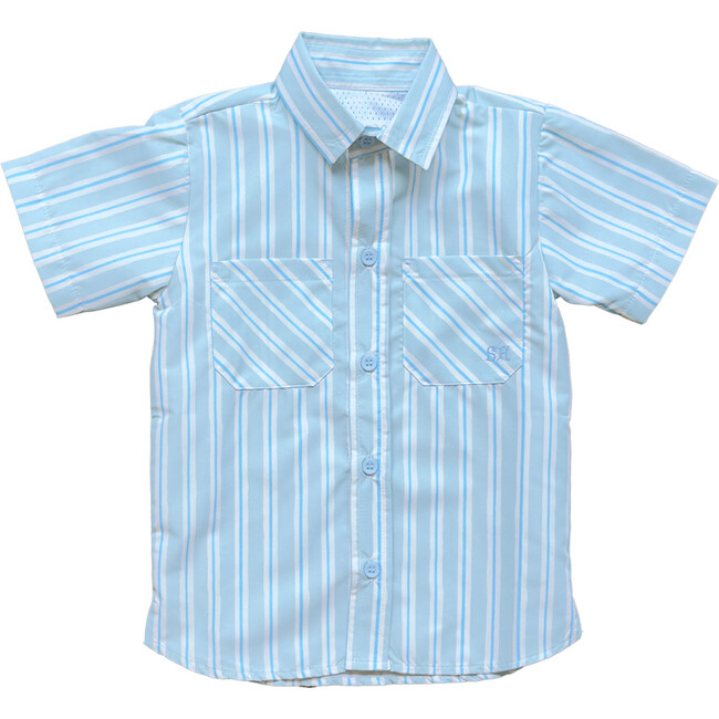 Sporting Shirt in Stripe In Blue Jay