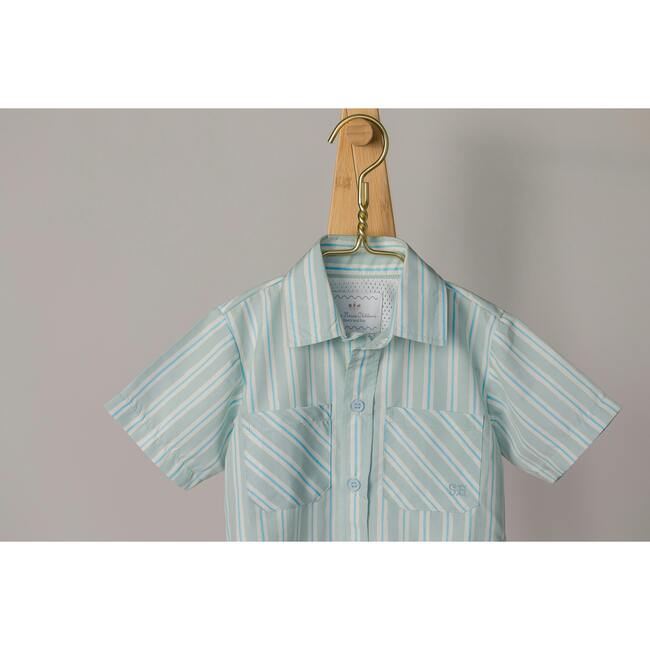 Sporting Shirt in Stripe In Blue Jay - Polo Shirts - 3