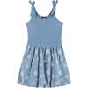 Tween Girls Rib Knit Bow Shoulder Dess, Floral Eyelet - Dresses - 1 - thumbnail