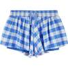 Tween Girls Athletic Short, Blue Gingham - Shorts - 1 - thumbnail