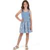 Tween Girls Rib Knit Bow Shoulder Dess, Floral Eyelet - Dresses - 2