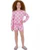 Tween Girls Terry Pull-Over & Short Set, Checkered Bow - Mixed Apparel Set - 2