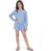 Tween Girls Crewneck Sweatshirt & Short Set, Cherry Print - Mixed Apparel Set - 2 - thumbnail