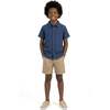 Tween Boys Basket Weave Buttondown Shirt, Navy - Button Downs - 2