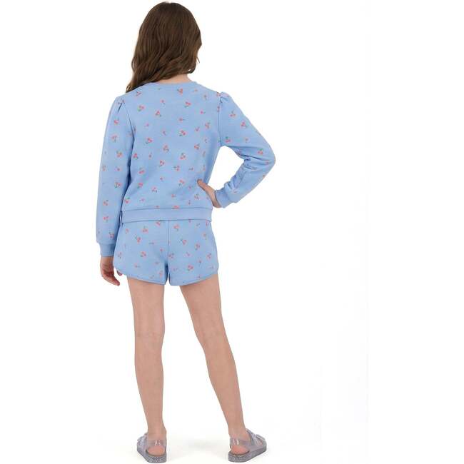 Tween Girls Crewneck Sweatshirt & Short Set, Cherry Print - Mixed Apparel Set - 3
