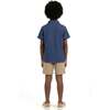 Tween Boys Basket Weave Buttondown Shirt, Navy - Button Downs - 3