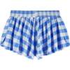 Tween Girls Athletic Short, Blue Gingham - Shorts - 4
