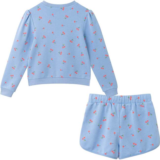 Tween Girls Crewneck Sweatshirt & Short Set, Cherry Print - Mixed Apparel Set - 4