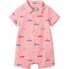 Infant Boys Polo Romper, Coral Cars - Rompers - 1 - thumbnail