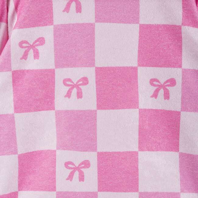 Tween Girls Terry Pull-Over & Short Set, Checkered Bow - Mixed Apparel Set - 5