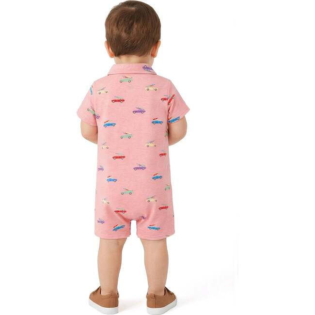 Infant Boys Polo Romper, Coral Cars - Rompers - 3