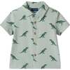 Infant Boys Short Sleeve Cabana Set, Green Stripe Dino - Mixed Apparel Set - 4 - thumbnail
